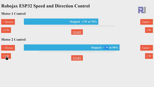 DC Motor with ESP32: Control Screen
