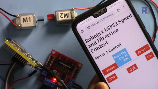 DC Motor with ESP32:Controlling DC Mover Using Mobile Phone