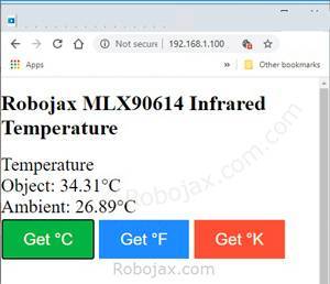 MLX90614 screen shot on WiFi