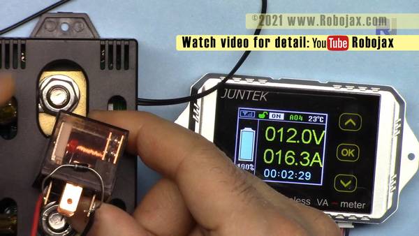 Juntek VAT4300: Protection relay is connected