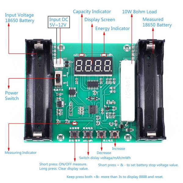 XH-M240 Lithium Capacity Tester/Discharger: Function