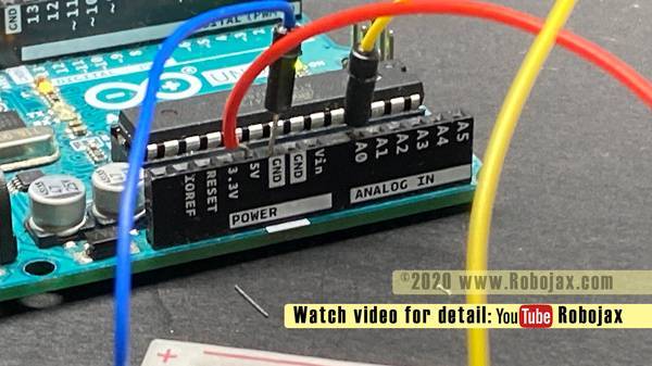 Multiple push button to on pin: Arduion UNO wires to breadbaord 